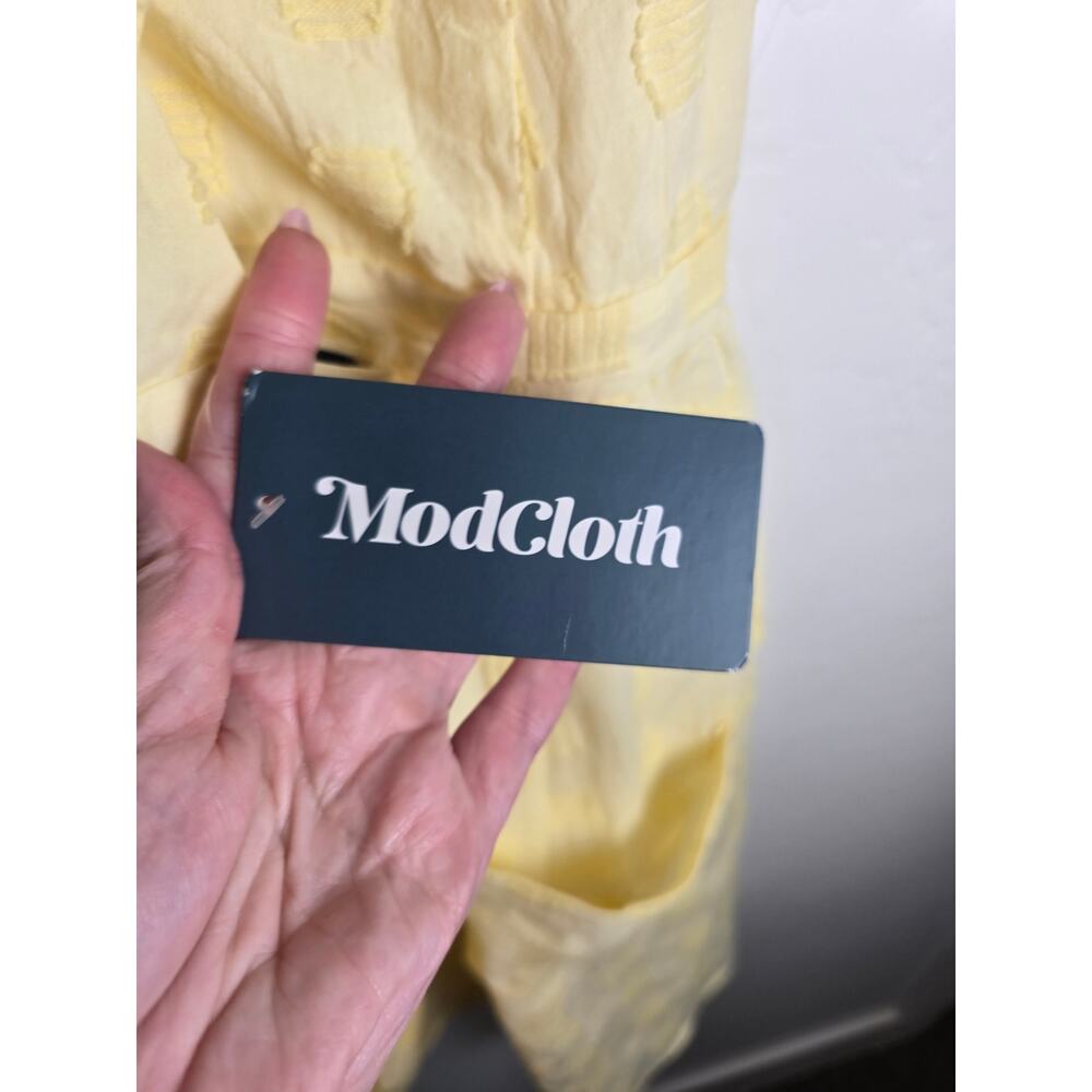 Modcloth Yellow Button-Front Mini Dress - Picture 4 of 6